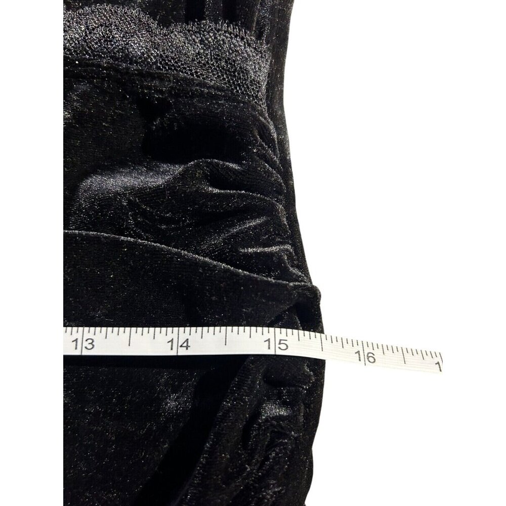 Vintage goth dress 90’s Black Velvet Romantic Goth With Touches Of Lace Women L - Picture 10 of 11